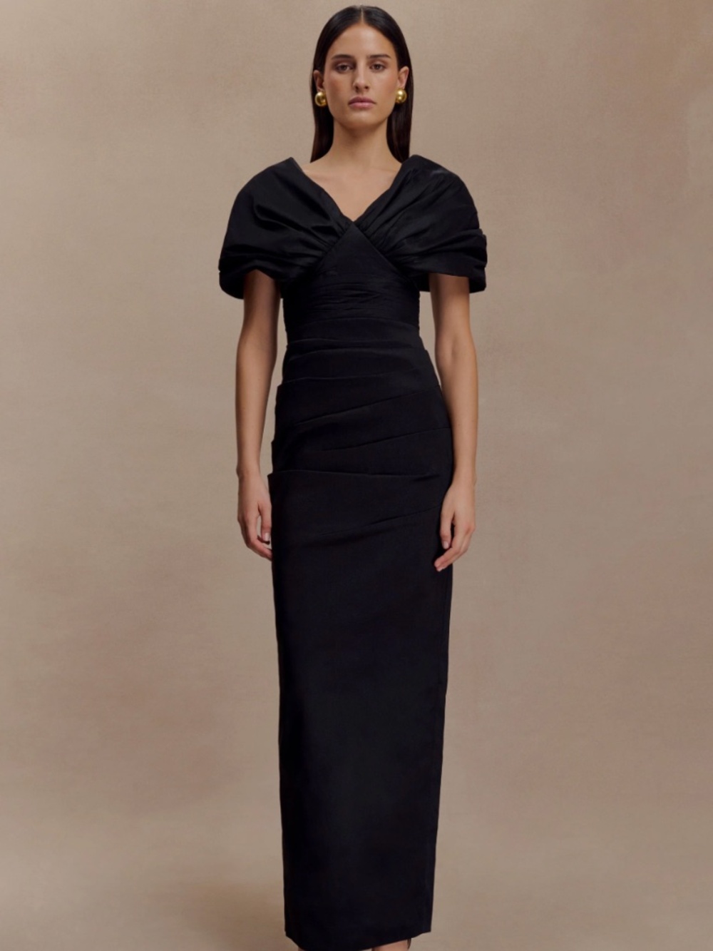 Thelma - Bardot Maxi Dress - Black